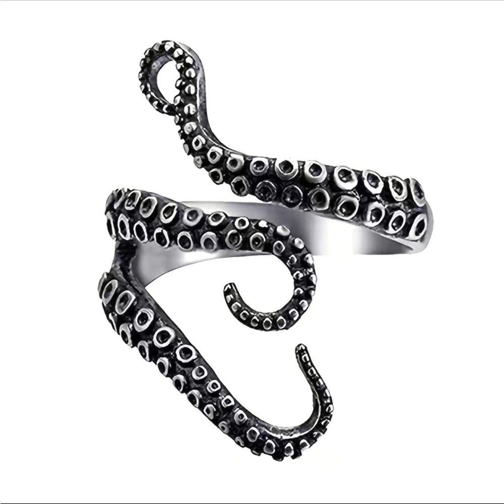 Silver Octopus Legs Wrap Unisex Ring